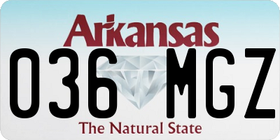 AR license plate 036MGZ