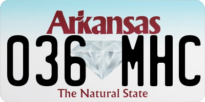 AR license plate 036MHC