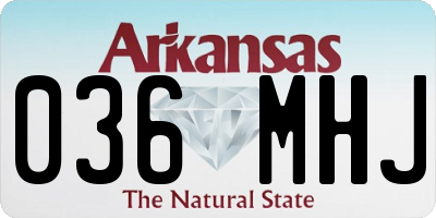 AR license plate 036MHJ