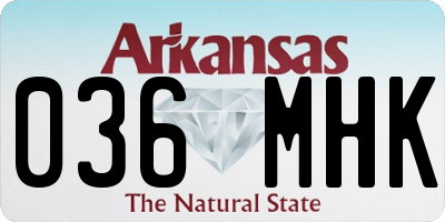 AR license plate 036MHK