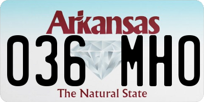 AR license plate 036MHO