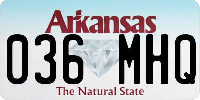AR license plate 036MHQ