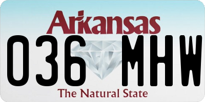 AR license plate 036MHW