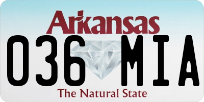 AR license plate 036MIA