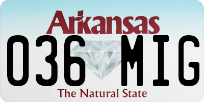 AR license plate 036MIG