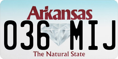 AR license plate 036MIJ
