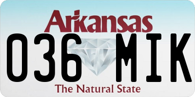 AR license plate 036MIK
