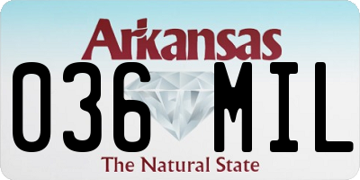 AR license plate 036MIL