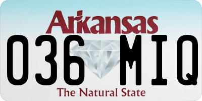 AR license plate 036MIQ