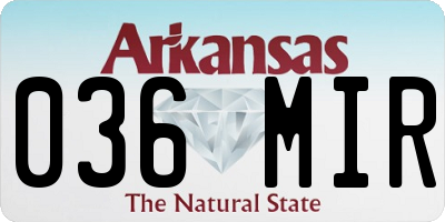 AR license plate 036MIR