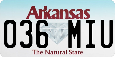 AR license plate 036MIU