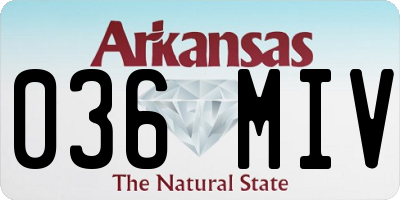 AR license plate 036MIV