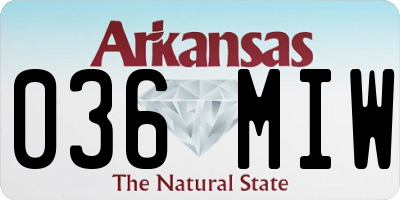 AR license plate 036MIW