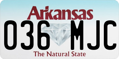 AR license plate 036MJC