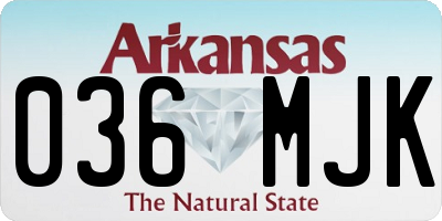 AR license plate 036MJK