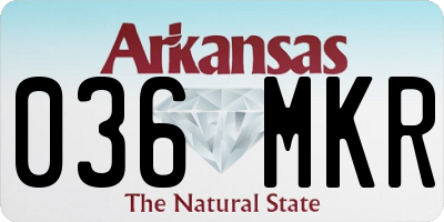 AR license plate 036MKR