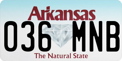 AR license plate 036MNB