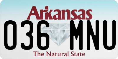 AR license plate 036MNU