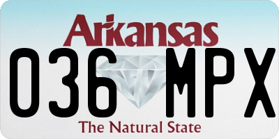 AR license plate 036MPX