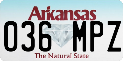 AR license plate 036MPZ