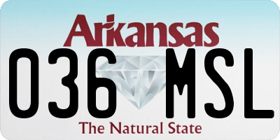AR license plate 036MSL