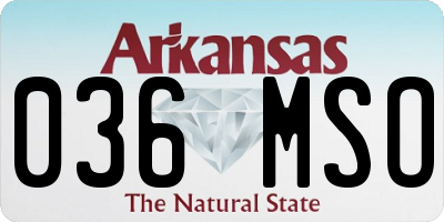 AR license plate 036MSO