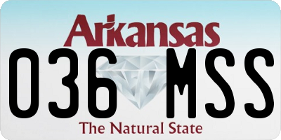 AR license plate 036MSS