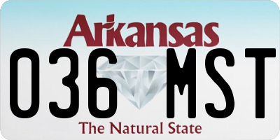 AR license plate 036MST