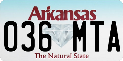 AR license plate 036MTA