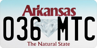 AR license plate 036MTC