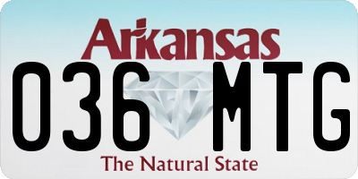 AR license plate 036MTG