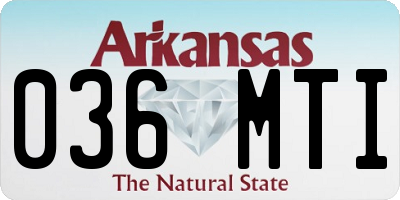 AR license plate 036MTI