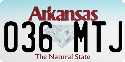 AR license plate 036MTJ