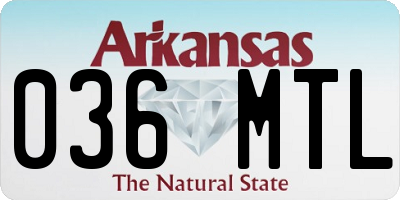 AR license plate 036MTL