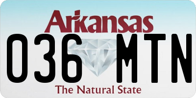 AR license plate 036MTN