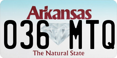 AR license plate 036MTQ