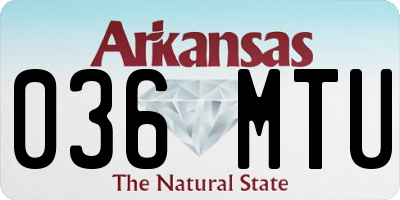 AR license plate 036MTU