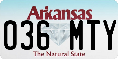 AR license plate 036MTY
