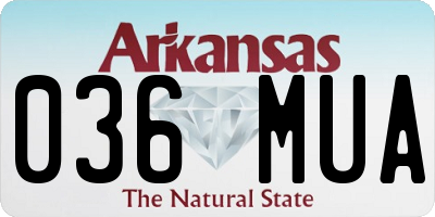 AR license plate 036MUA