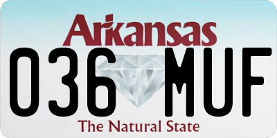 AR license plate 036MUF