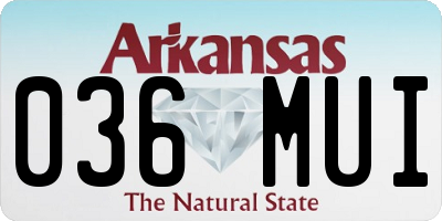 AR license plate 036MUI