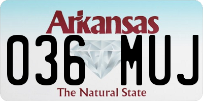 AR license plate 036MUJ