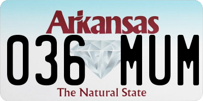 AR license plate 036MUM