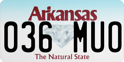 AR license plate 036MUO