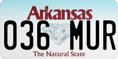 AR license plate 036MUR