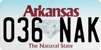 AR license plate 036NAK