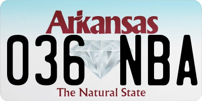 AR license plate 036NBA