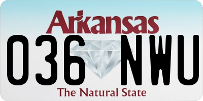 AR license plate 036NWU