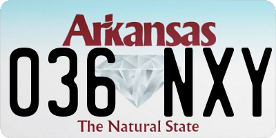 AR license plate 036NXY