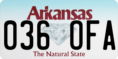 AR license plate 036OFA